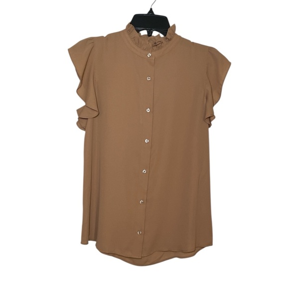 Calvin Klein light brown blouse sz S - Picture 1 of 6